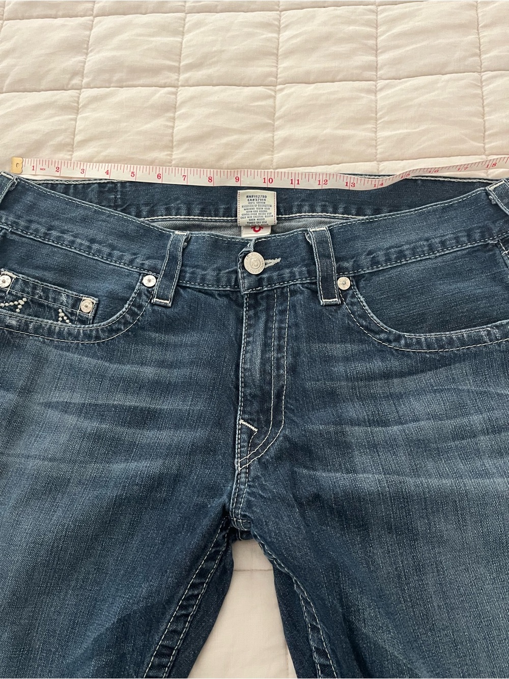 True Religion Blue Denim Jean shorts cut off - Picture 5 of 10